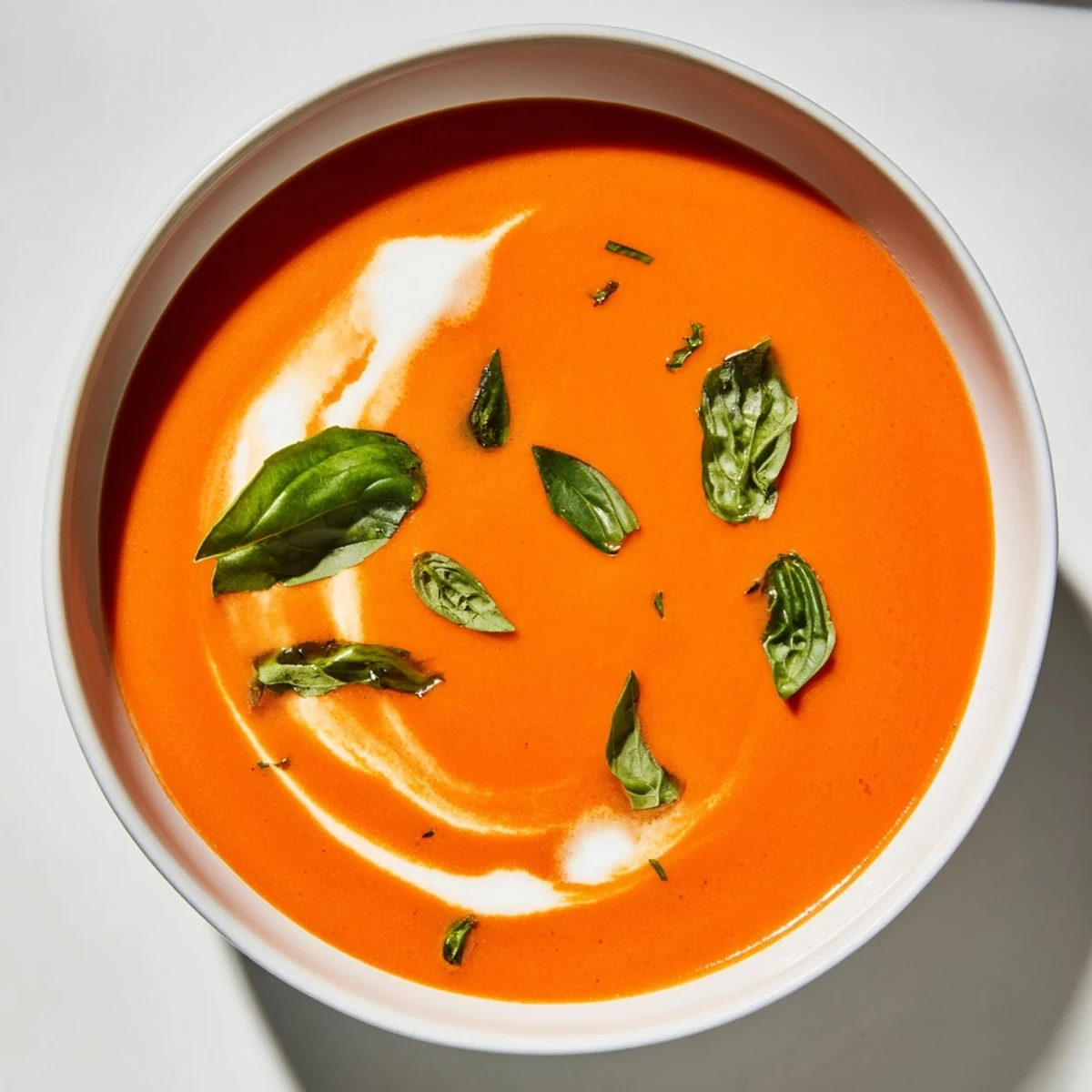 Enjoy the smooth texture and vibrant flavor of this homemade Comfort Soup, a classic tomato and basil option.