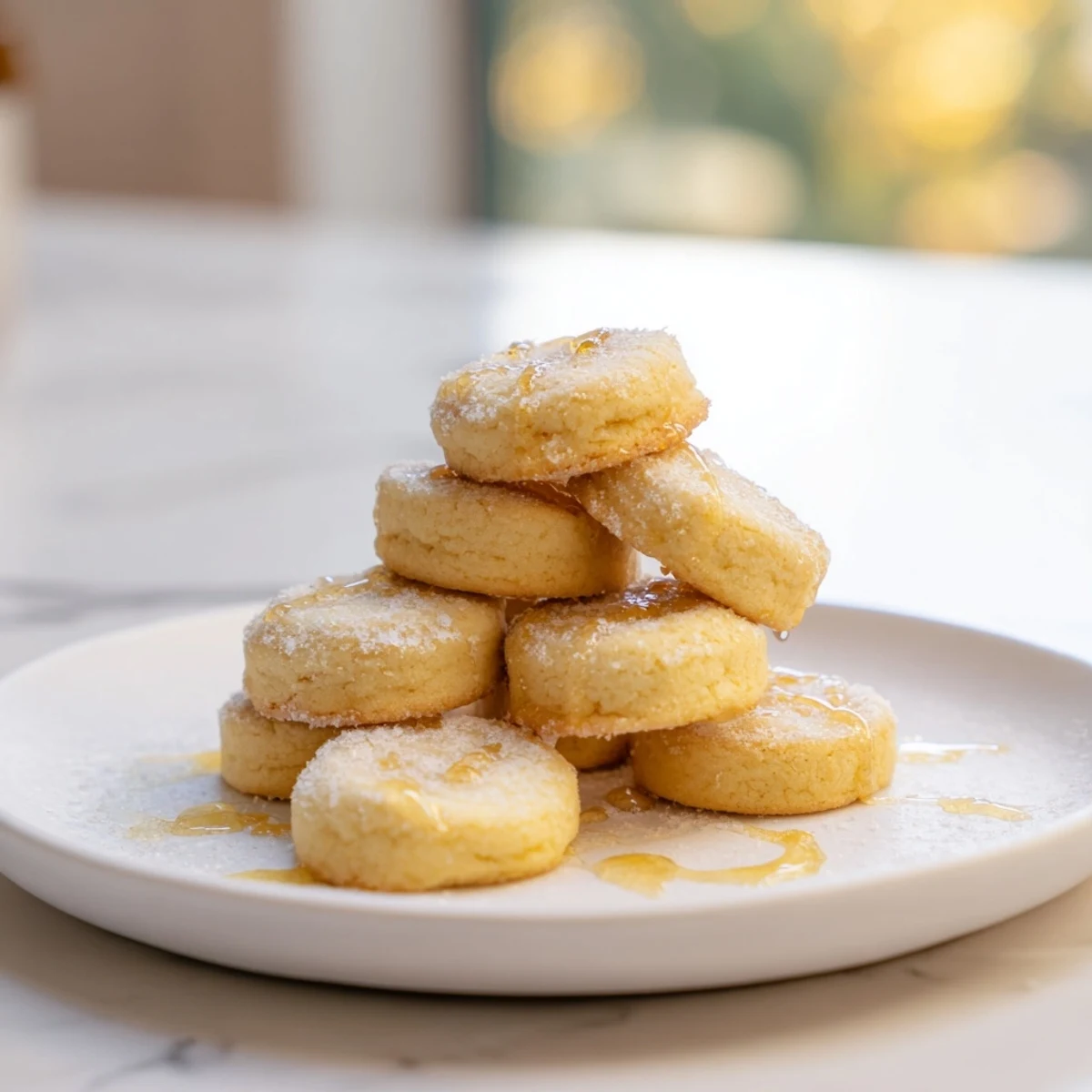 Homemade honey butter shortbread cookies arranged on a cooling rack, ready for your sweet tooth.