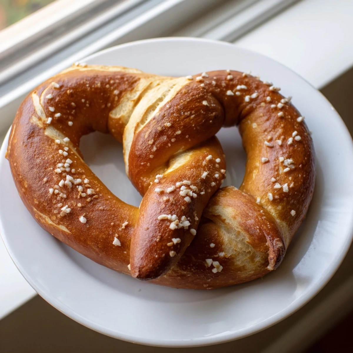 Golden-brown Homemade Soft Pretzels with a crispy exterior and soft, warm interior await.