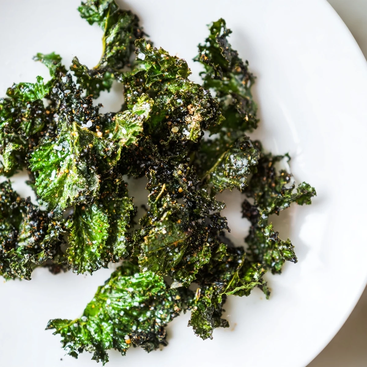 Homemade crispy kale chips: a delicious and easy oven-baked snack, ready to enjoy with a satisfying crunch.