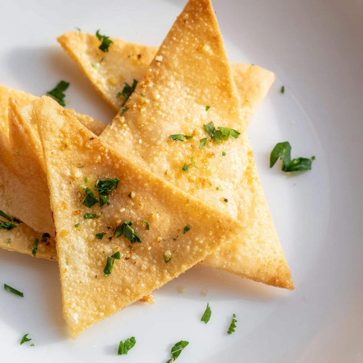 Golden-brown crispy garlic lumpia chips ready to enjoy as a flavorful, easy snack.