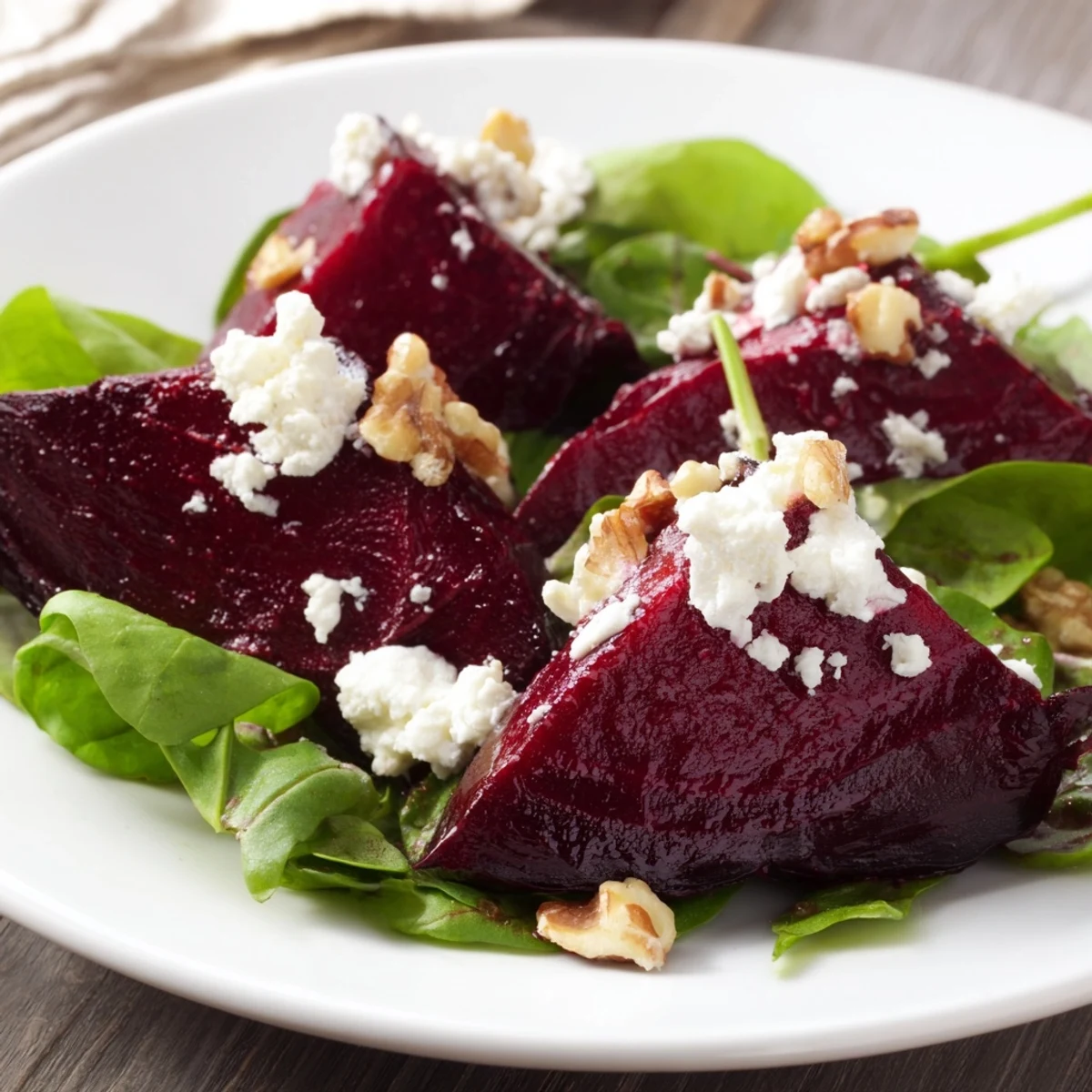 Vibrant Beet and Goat Cheese Salad, showing sweet beets mingling with creamy goat cheese, ready to be enjoyed.