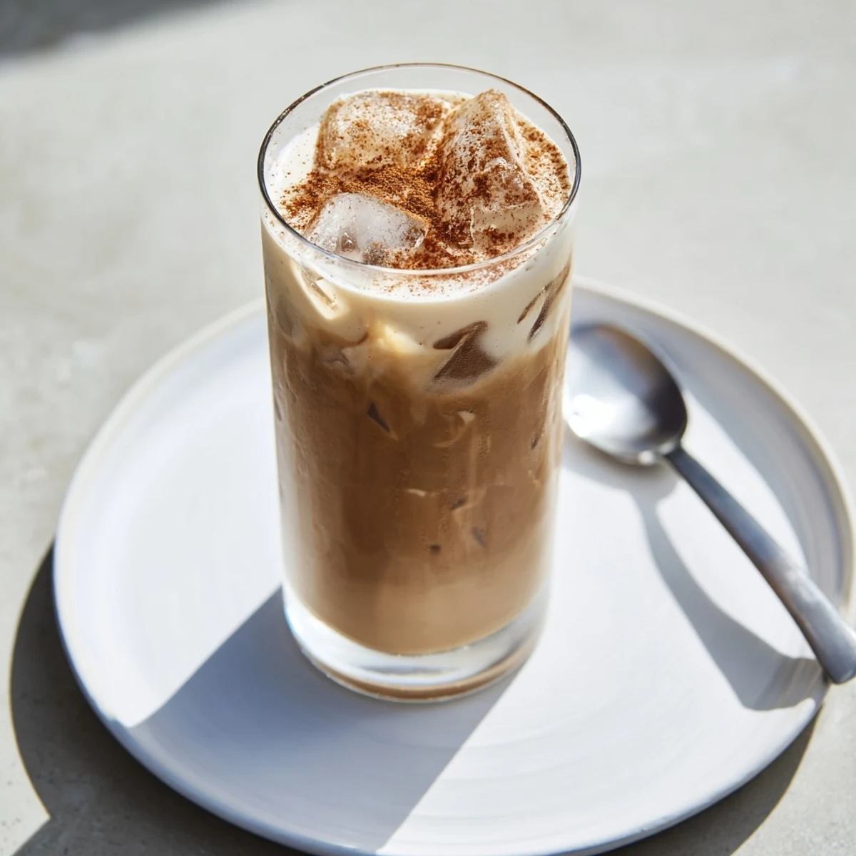 Creamy Proffee Power Blend, a chilled iced coffee, swirled with protein shake, ready to enjoy.