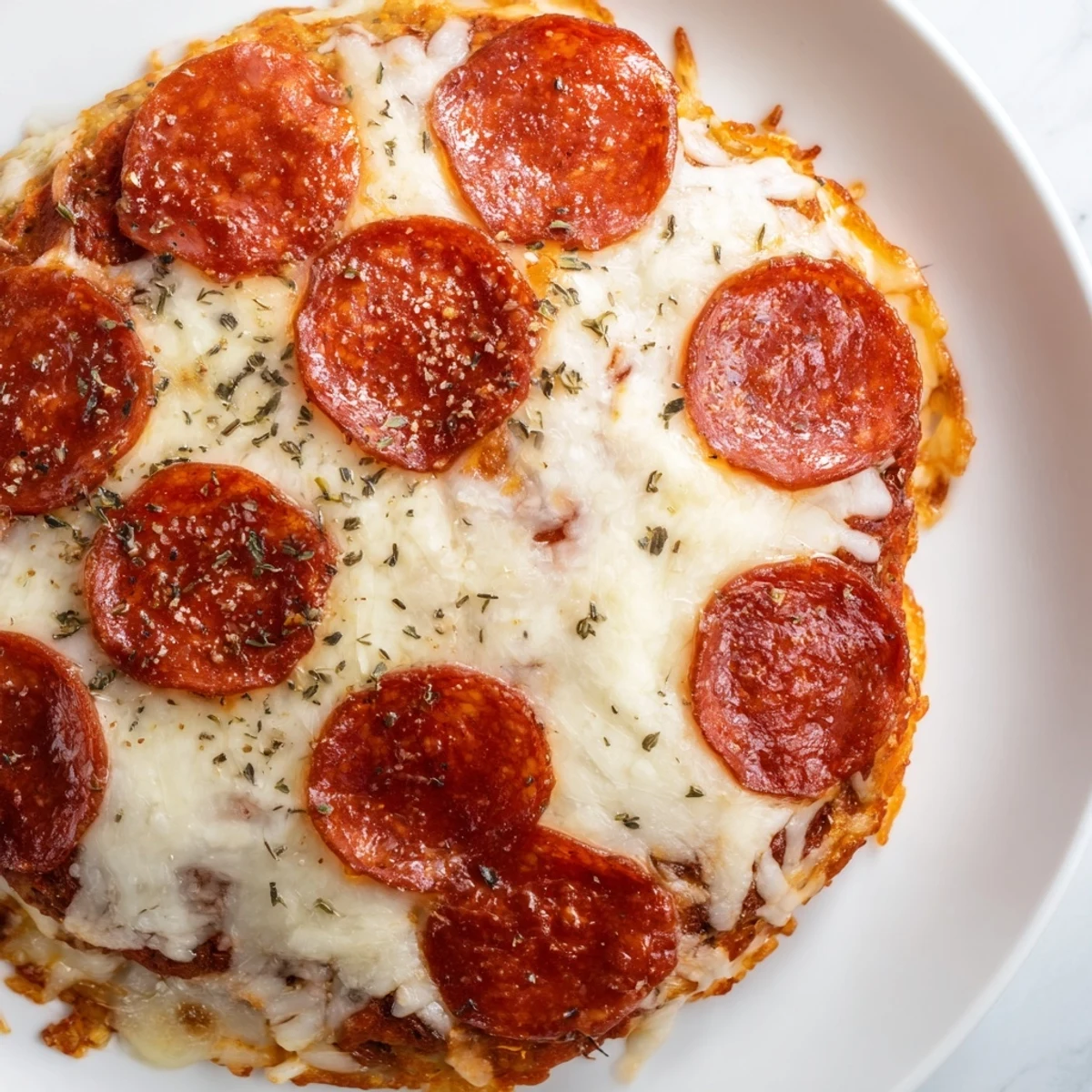 Gooey mozzarella and spicy pepperoni crown this delicious Meat Pizza Pepperoni Stack, oven-baked until bubbly.