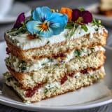 Spring Cake Edible Flowers Lemon