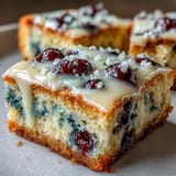 Golden-brown White Chocolate Lemon Blueberry Blondies, perfectly sliced and ready to enjoy.