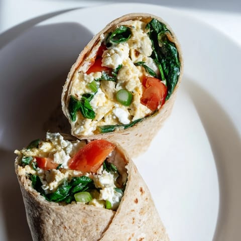 Golden-brown whole wheat tortillas enveloping a delicious Feta Egg Wrap with fresh herbs and avocado.