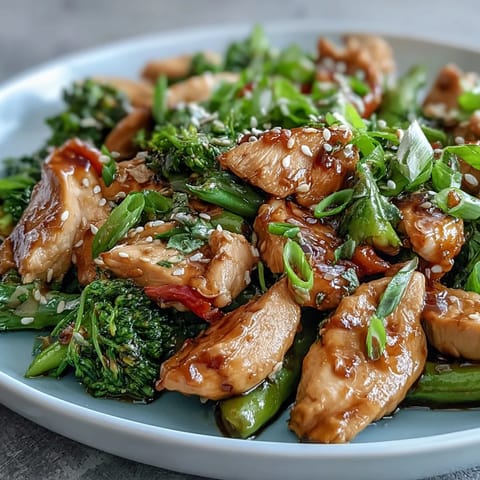 Healthy 30-Minute Chicken Stir-Fry with crisp broccoli and snap peas in a light, savory sauce.