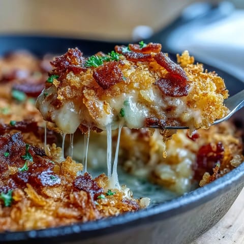 Funeral Potatoes Ham Skillet