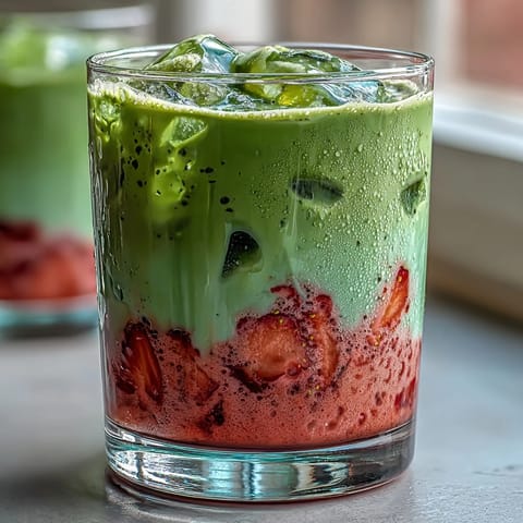 Dairy-Free Strawberry Matcha Latte
