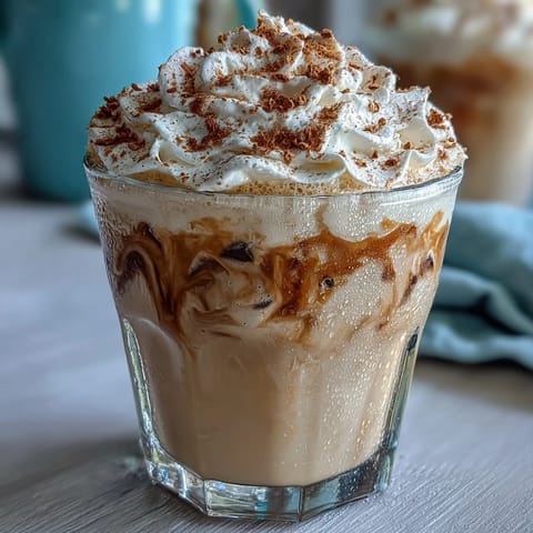 Creamy Skinny Vanilla Bean Frappuccino blended with almond milk and ice for a refreshing dairy-free treat.