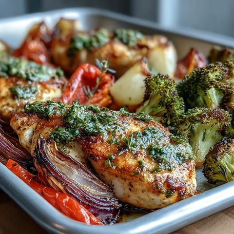 Healthy 5-Ingredient Sheet Pan Chicken and Veggies with vibrant roasted vegetables and tender chicken, perfect for a quick weeknight dinner.  