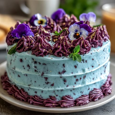 Elegant graduation cake with delicate edible flowers and shimmering gold leaf accents.  