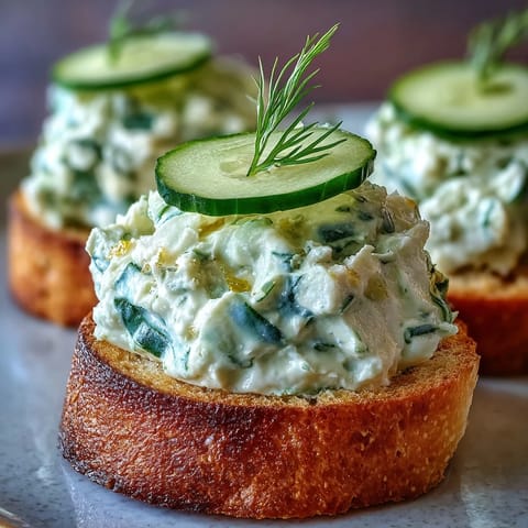 Elegant Derby Day Benedictine Cucumber Canapés on a platter with dill garnish.