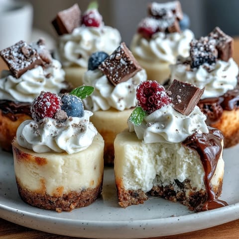 Miniature, delightful graduation cheesecake bites topped with festive, sweet decorations.