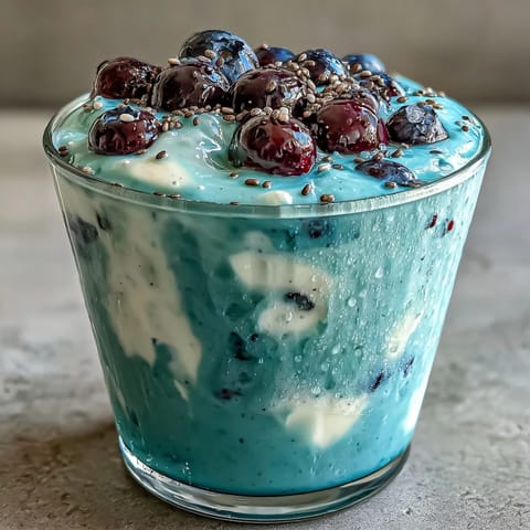 Delicious Probiotic Kefir Smoothie, brimming with sweet blueberries, ready in minutes.