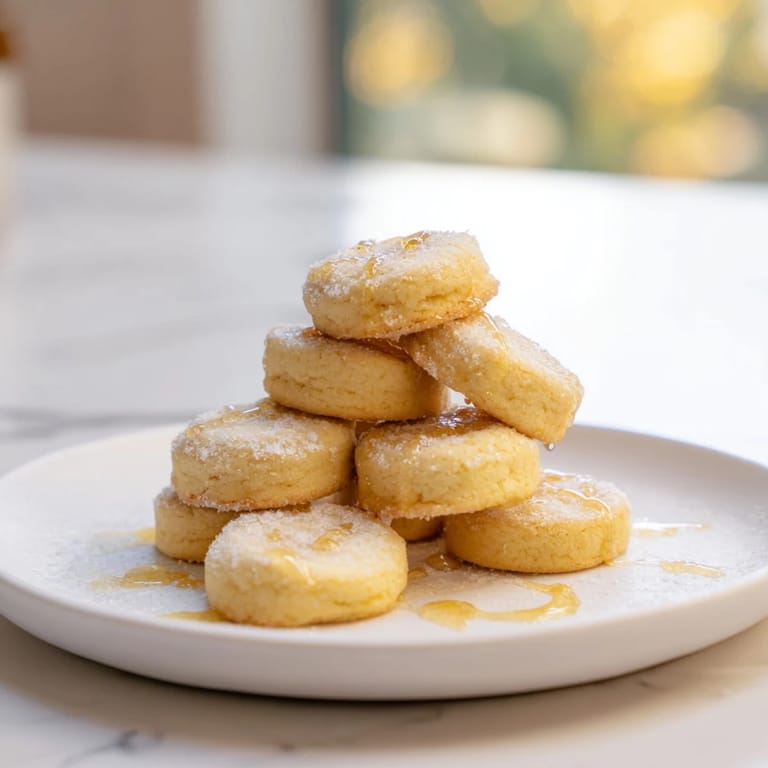 Homemade honey butter shortbread cookies arranged on a cooling rack, ready for your sweet tooth.