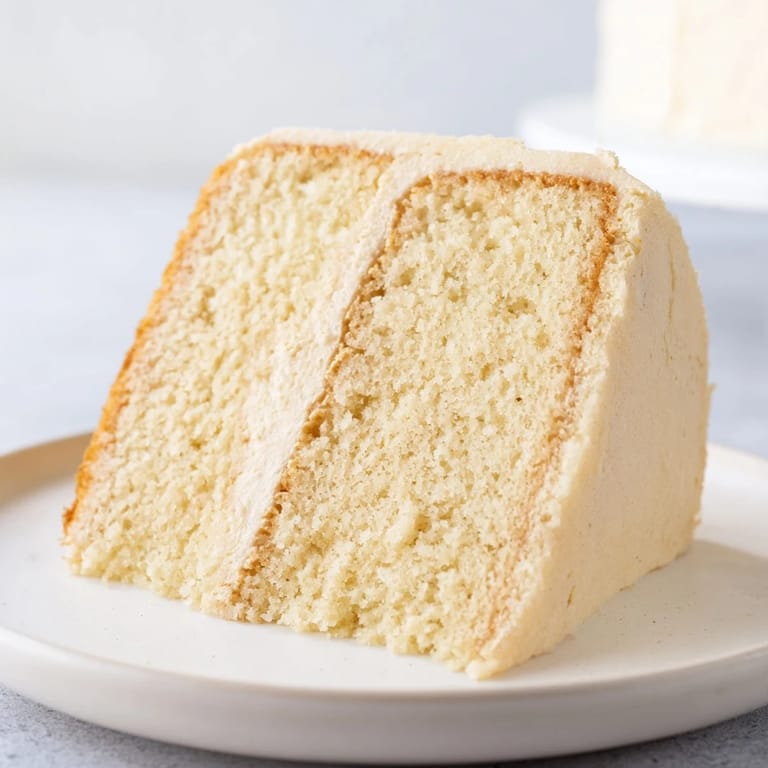 A warm, freshly baked Simple 3-Ingredient Vanilla Sponge Cake, a tender treat with delicate vanilla flavors.