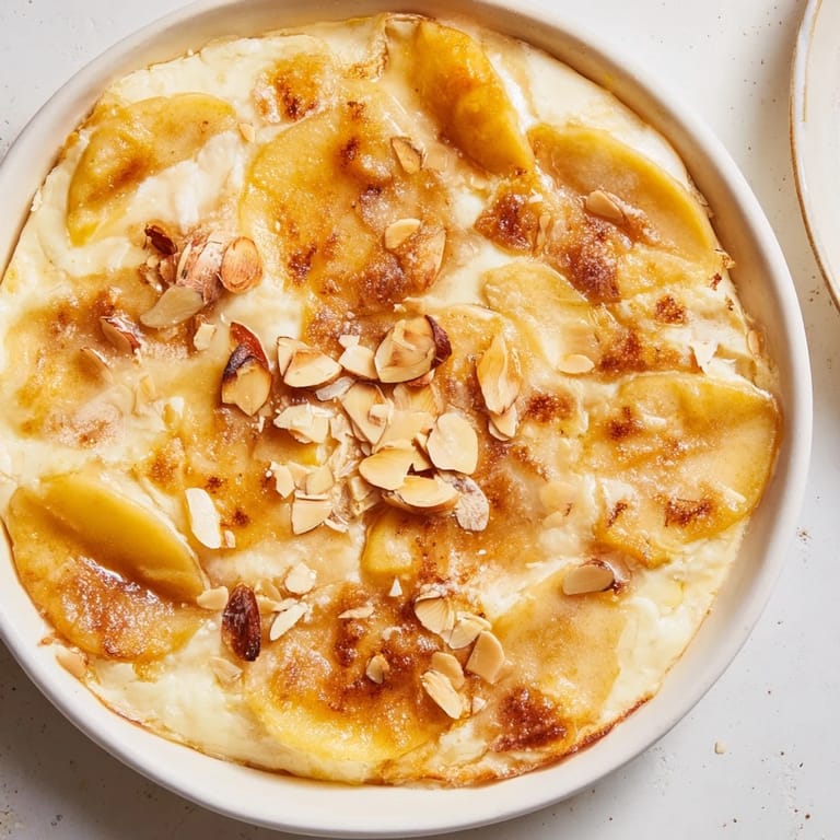 Warm spices and soft apples make this Rustic Crustless Apple Pie a delicious, easy dessert option.