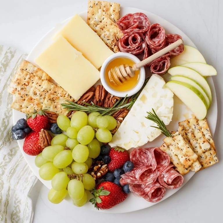 Easy Quick Charcuterie Snack Board with fresh grapes and apple slices, perfect for a casual girl dinner.