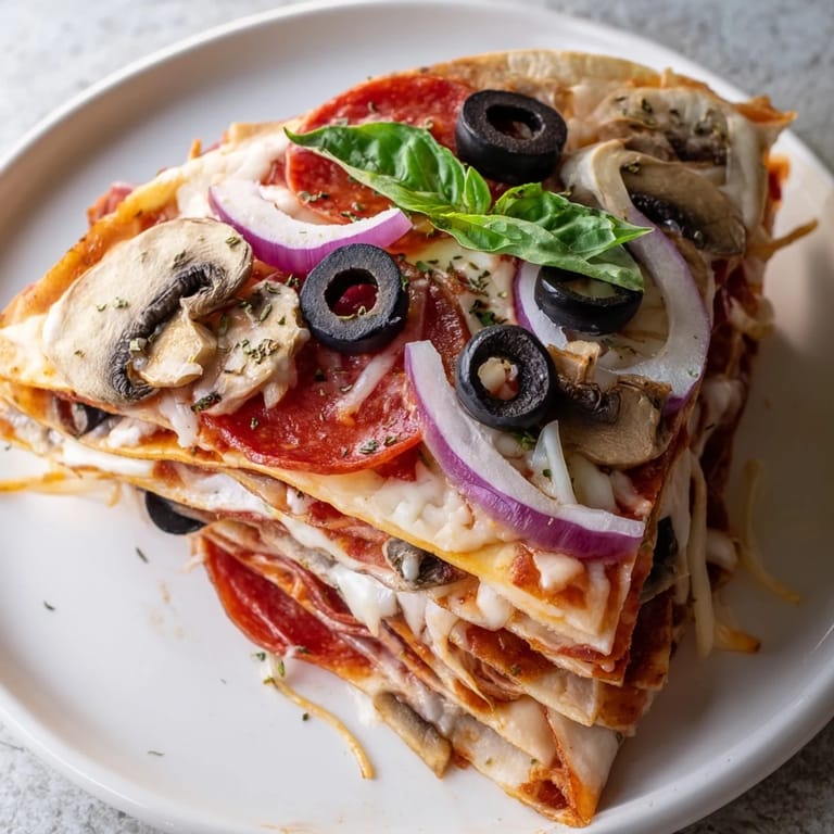 Crispy-edged and full of flavor, this Cheesy Tortilla Pizza Wrap is a perfect quick lunch.