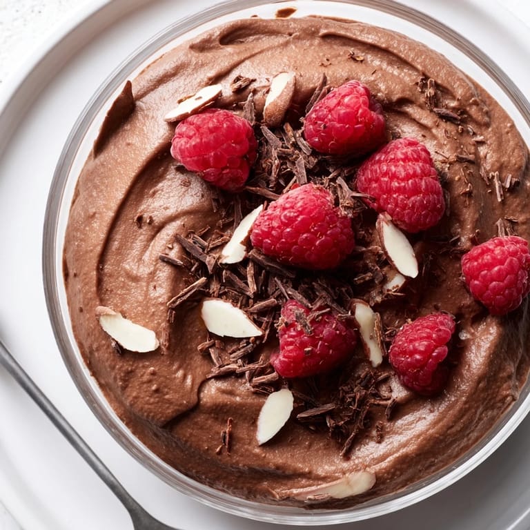 Decadent chocolate avocado mousse with a sprinkle of shaved dark chocolate, ready to enjoy.