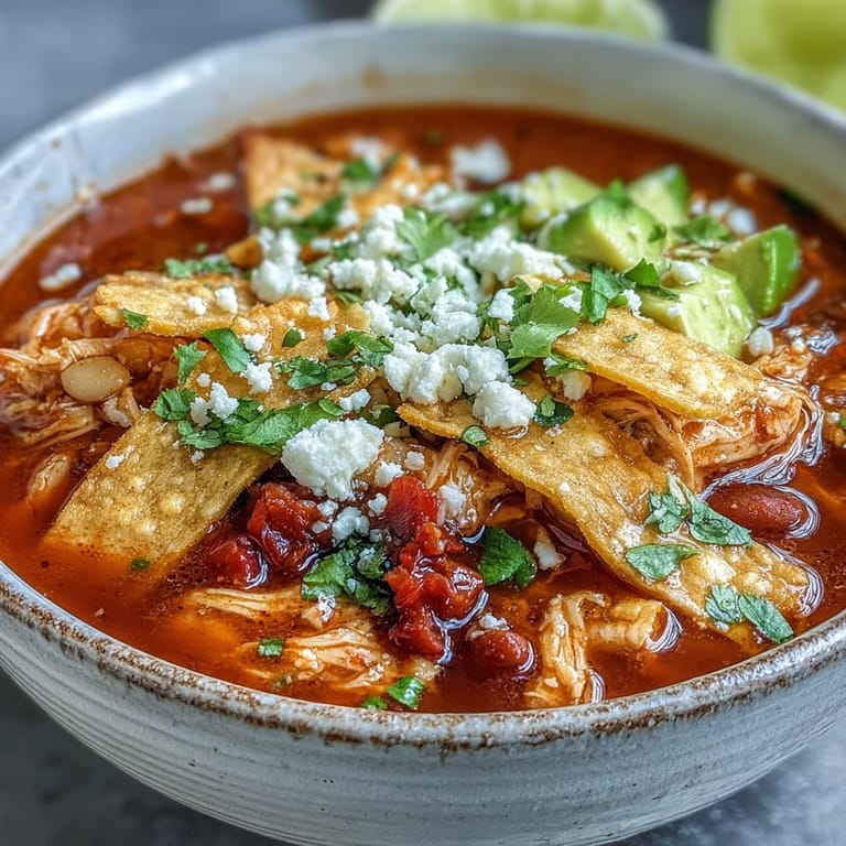 Homemade Chicken Tortilla Soup served with lime wedges and a dollop of sour cream.