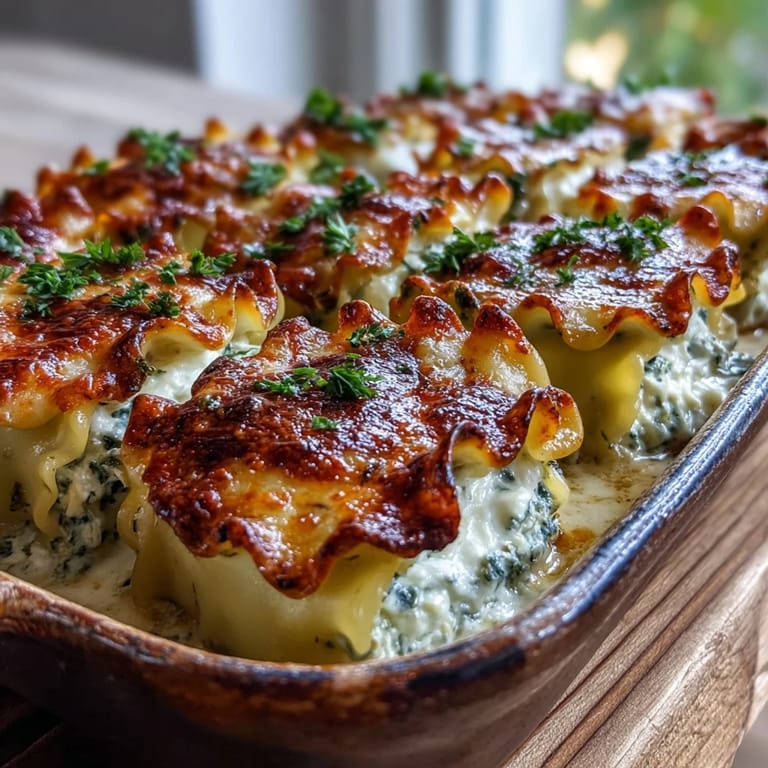 Savory Garlic Butter Lasagna Roll-Ups served on a dinner plate with a side salad and crusty bread.