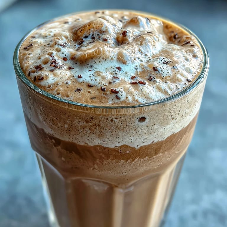 A frosty vanilla bean protein shake blended with ice, vanilla extract, and protein powder for a healthy Starbucks-inspired treat.