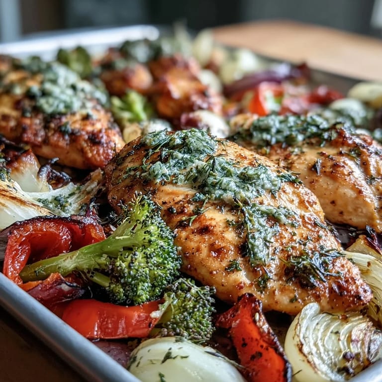 Easy one-pan dinner featuring seasoned chicken and mixed vegetables, roasted to perfection for a nutritious and flavorful meal.