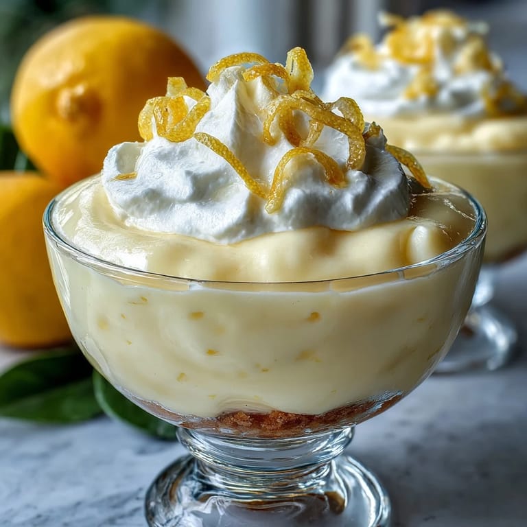 Zesty lemon mousse layered over golden shortbread crumble, a light and refreshing spring dessert.