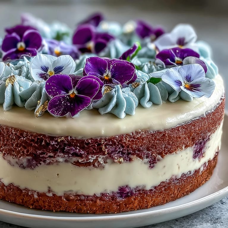 Luxurious vanilla sponge cake layered with silky Swiss meringue buttercream and gold leaf.  