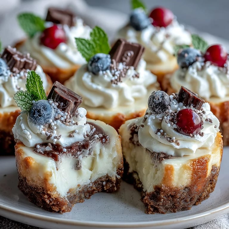 Easy, bite-sized graduation cheesecakes with a graham cracker crust and festive toppings.