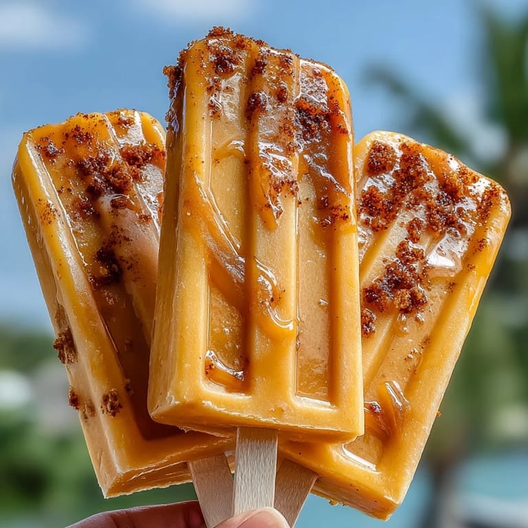 Refreshing vegan mango chamoy popsicles with tajin, a delightful zesty dessert.