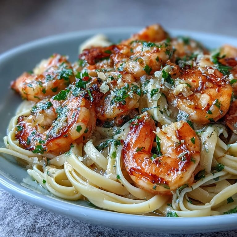Classic Shrimp Scampi Linguine, ready to be enjoyed with a splash of elegance.