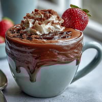 Decadent Dubai chocolate cups filled with fresh strawberry cream and topped with crunchy Lotus Biscoff crumble.