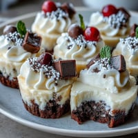 Creamy graduation cheesecake bites, a perfect party dessert, ready to celebrate.